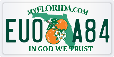 FL license plate EUOA84