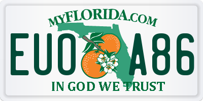 FL license plate EUOA86