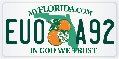 FL license plate EUOA92