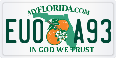 FL license plate EUOA93