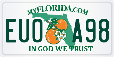 FL license plate EUOA98