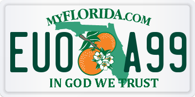 FL license plate EUOA99
