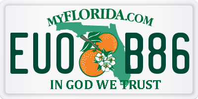 FL license plate EUOB86