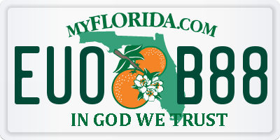 FL license plate EUOB88
