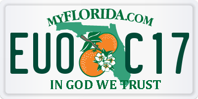 FL license plate EUOC17