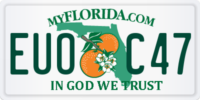 FL license plate EUOC47