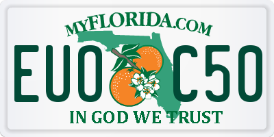 FL license plate EUOC50