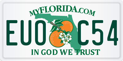 FL license plate EUOC54