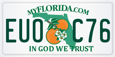 FL license plate EUOC76