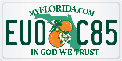 FL license plate EUOC85