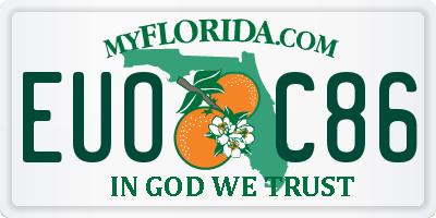 FL license plate EUOC86