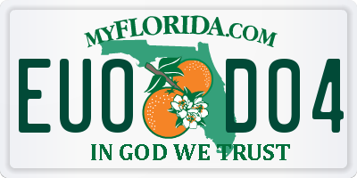 FL license plate EUOD04