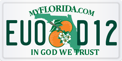FL license plate EUOD12