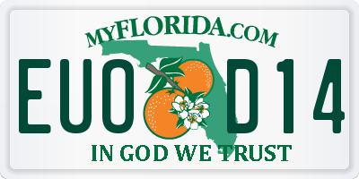 FL license plate EUOD14