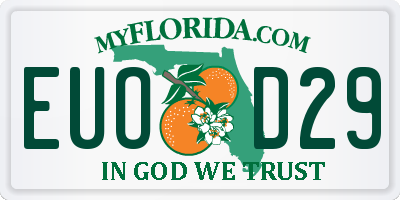 FL license plate EUOD29