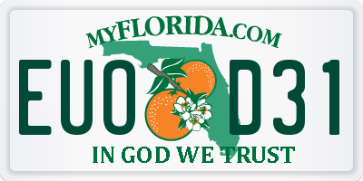 FL license plate EUOD31