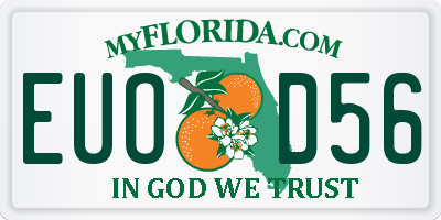FL license plate EUOD56