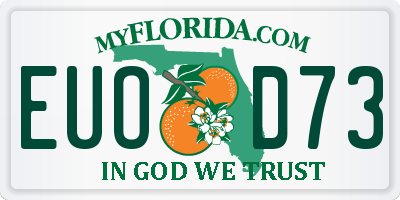 FL license plate EUOD73