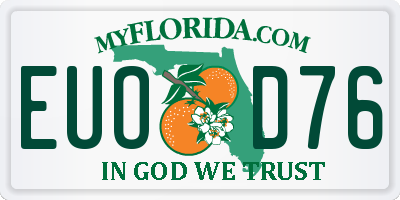 FL license plate EUOD76