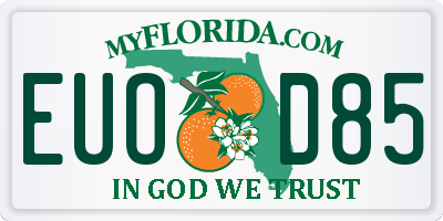 FL license plate EUOD85
