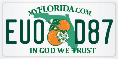 FL license plate EUOD87