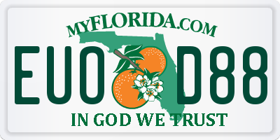 FL license plate EUOD88