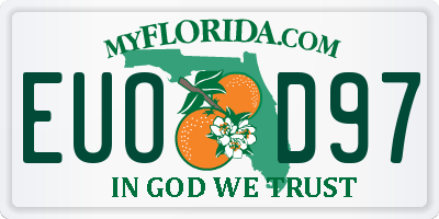 FL license plate EUOD97