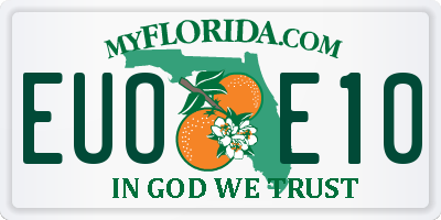 FL license plate EUOE10
