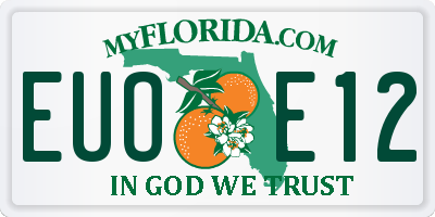 FL license plate EUOE12