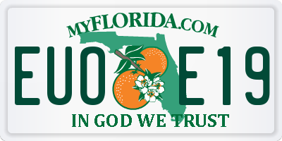 FL license plate EUOE19