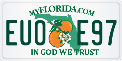 FL license plate EUOE97