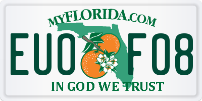 FL license plate EUOF08