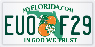 FL license plate EUOF29