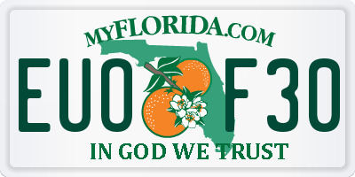 FL license plate EUOF30