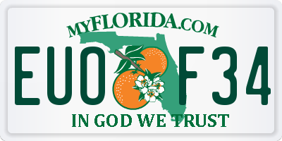 FL license plate EUOF34