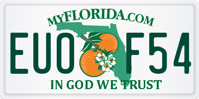 FL license plate EUOF54