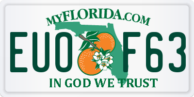 FL license plate EUOF63