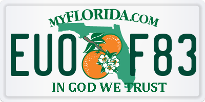 FL license plate EUOF83