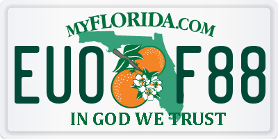 FL license plate EUOF88