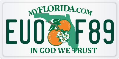 FL license plate EUOF89