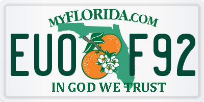 FL license plate EUOF92
