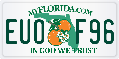 FL license plate EUOF96