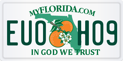 FL license plate EUOH09