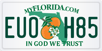 FL license plate EUOH85
