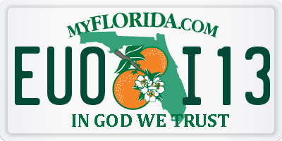 FL license plate EUOI13