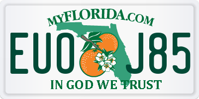FL license plate EUOJ85