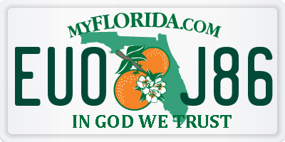 FL license plate EUOJ86