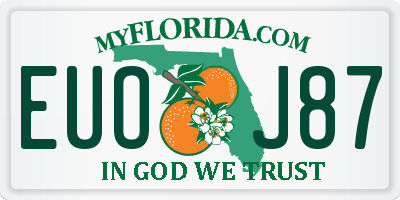 FL license plate EUOJ87