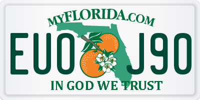 FL license plate EUOJ90