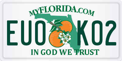 FL license plate EUOK02